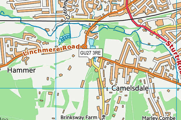 GU27 3RE map - OS VectorMap District (Ordnance Survey)