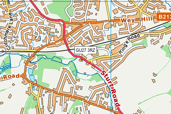 GU27 3RZ map - OS VectorMap District (Ordnance Survey)