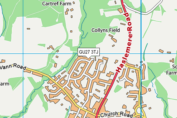 GU27 3TJ map - OS VectorMap District (Ordnance Survey)