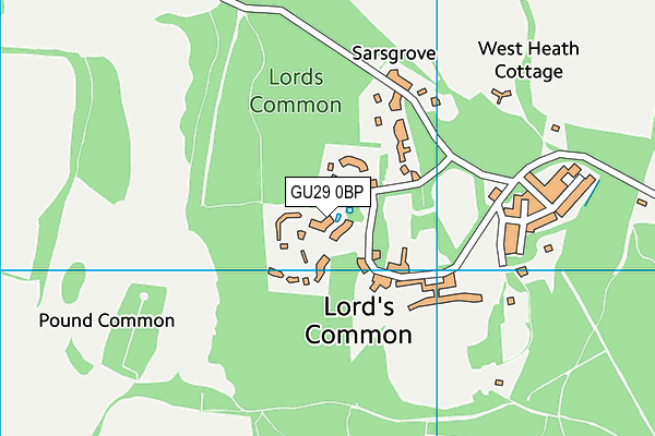 GU29 0BP map - OS VectorMap District (Ordnance Survey)