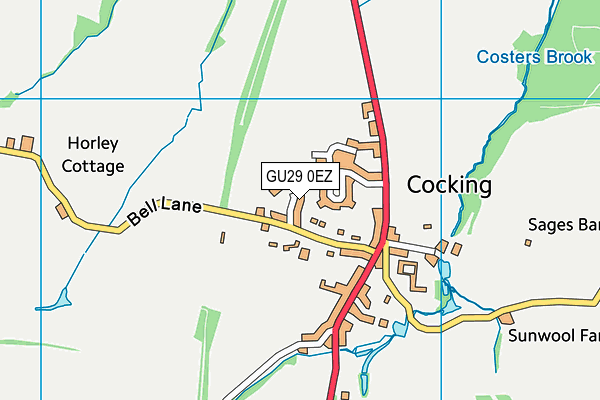 GU29 0EZ map - OS VectorMap District (Ordnance Survey)