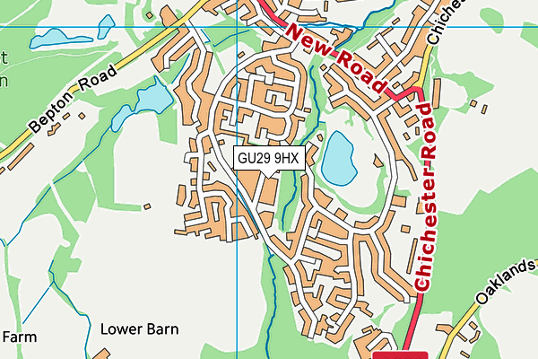 GU29 9HX map - OS VectorMap District (Ordnance Survey)