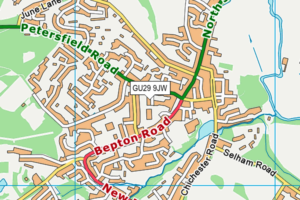 GU29 9JW map - OS VectorMap District (Ordnance Survey)