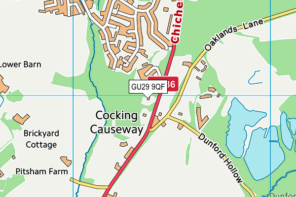 GU29 9QF map - OS VectorMap District (Ordnance Survey)