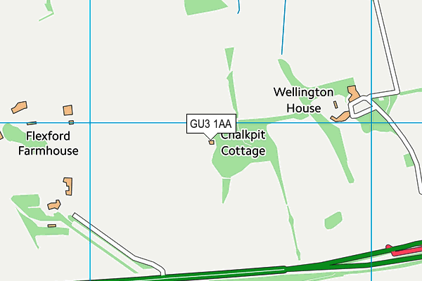 GU3 1AA map - OS VectorMap District (Ordnance Survey)