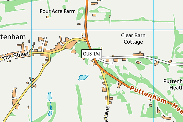 GU3 1AJ map - OS VectorMap District (Ordnance Survey)