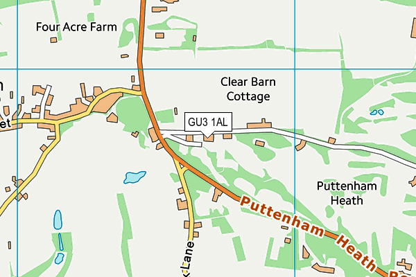 Puttenham Golf Club map (GU3 1AL) - OS VectorMap District (Ordnance Survey)