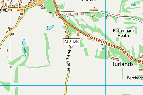 GU3 1AN map - OS VectorMap District (Ordnance Survey)