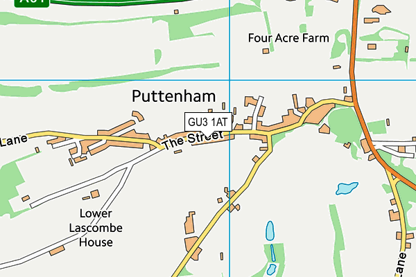 GU3 1AT map - OS VectorMap District (Ordnance Survey)