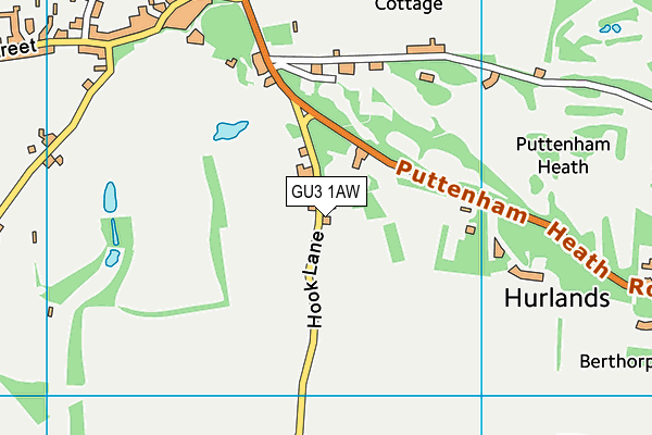 GU3 1AW map - OS VectorMap District (Ordnance Survey)