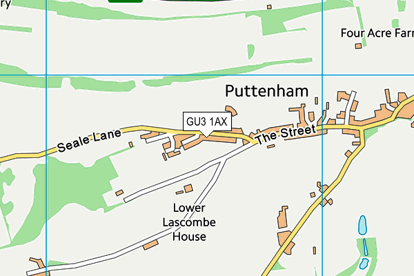 GU3 1AX map - OS VectorMap District (Ordnance Survey)