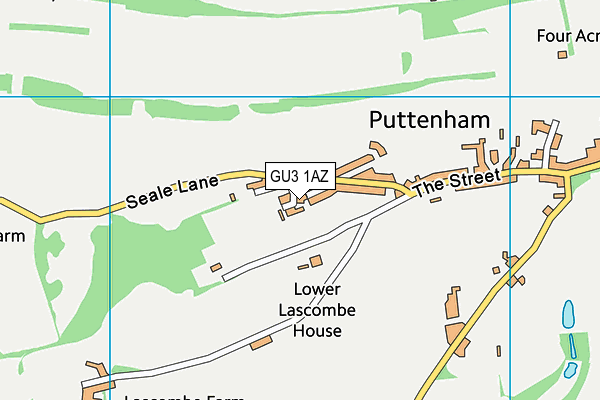 GU3 1AZ map - OS VectorMap District (Ordnance Survey)