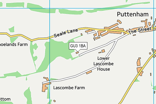 GU3 1BA map - OS VectorMap District (Ordnance Survey)