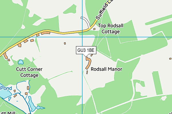 GU3 1BE map - OS VectorMap District (Ordnance Survey)