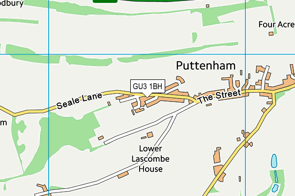 GU3 1BH map - OS VectorMap District (Ordnance Survey)