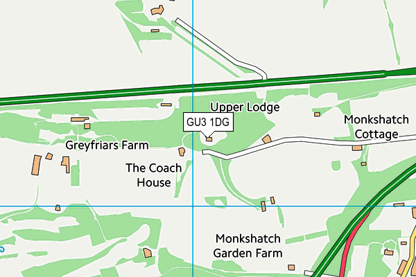 GU3 1DG map - OS VectorMap District (Ordnance Survey)