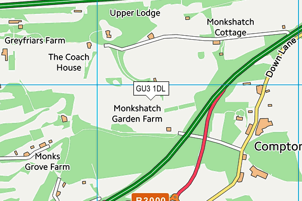 GU3 1DL map - OS VectorMap District (Ordnance Survey)