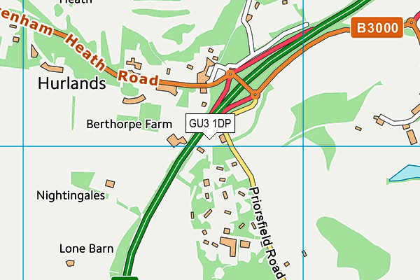 GU3 1DP map - OS VectorMap District (Ordnance Survey)