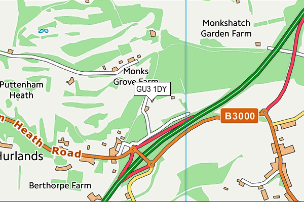 GU3 1DY map - OS VectorMap District (Ordnance Survey)