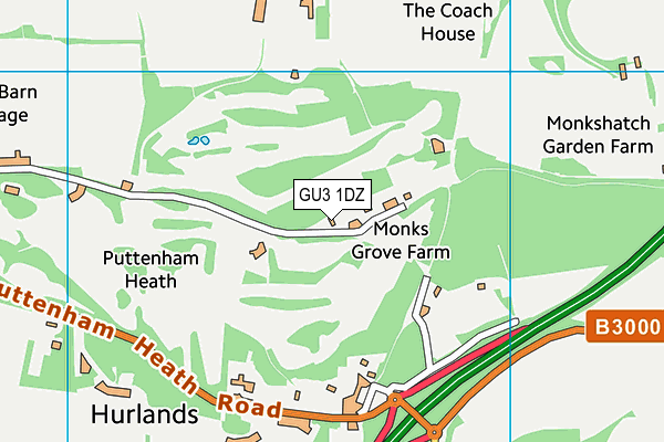 GU3 1DZ map - OS VectorMap District (Ordnance Survey)