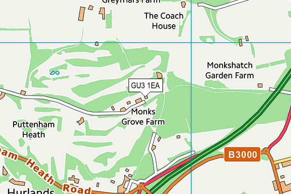 GU3 1EA map - OS VectorMap District (Ordnance Survey)