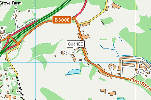 GU3 1EE map - OS VectorMap District (Ordnance Survey)