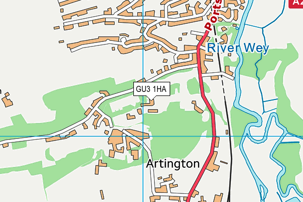 GU3 1HA map - OS VectorMap District (Ordnance Survey)