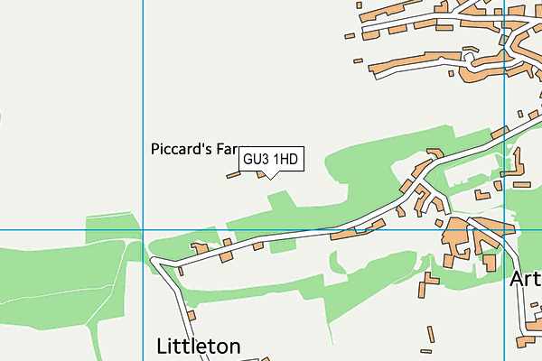 GU3 1HD map - OS VectorMap District (Ordnance Survey)