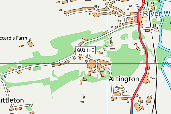 GU3 1HE map - OS VectorMap District (Ordnance Survey)