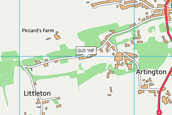 GU3 1HF map - OS VectorMap District (Ordnance Survey)