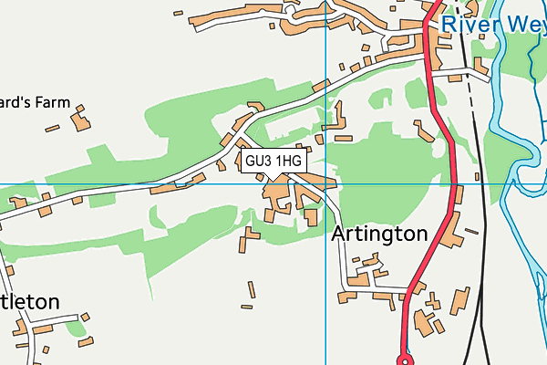 GU3 1HG map - OS VectorMap District (Ordnance Survey)