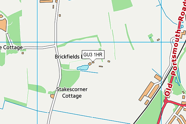 GU3 1HR map - OS VectorMap District (Ordnance Survey)