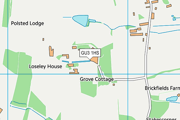 GU3 1HS map - OS VectorMap District (Ordnance Survey)