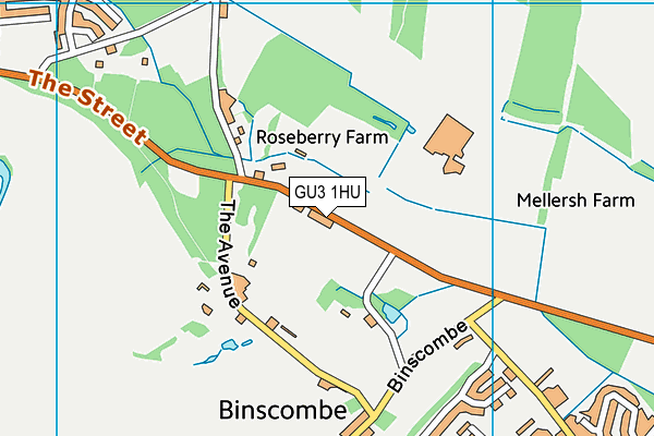 GU3 1HU map - OS VectorMap District (Ordnance Survey)