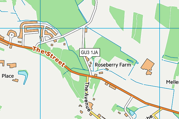 GU3 1JA map - OS VectorMap District (Ordnance Survey)