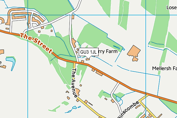 GU3 1JL map - OS VectorMap District (Ordnance Survey)