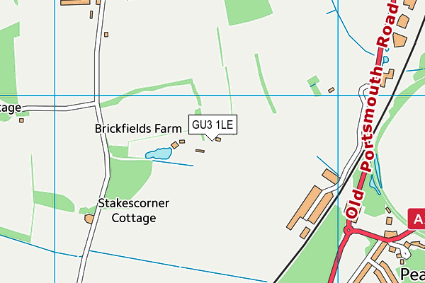 GU3 1LE map - OS VectorMap District (Ordnance Survey)