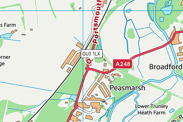 GU3 1LX map - OS VectorMap District (Ordnance Survey)