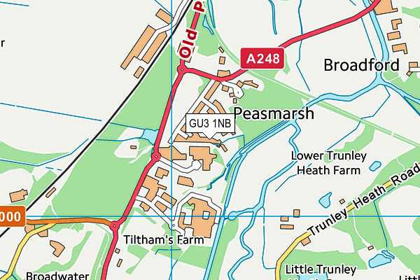 GU3 1NB map - OS VectorMap District (Ordnance Survey)