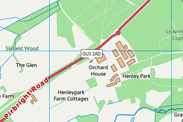 GU3 2AD map - OS VectorMap District (Ordnance Survey)