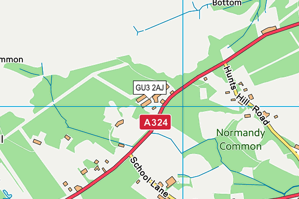 GU3 2AJ map - OS VectorMap District (Ordnance Survey)