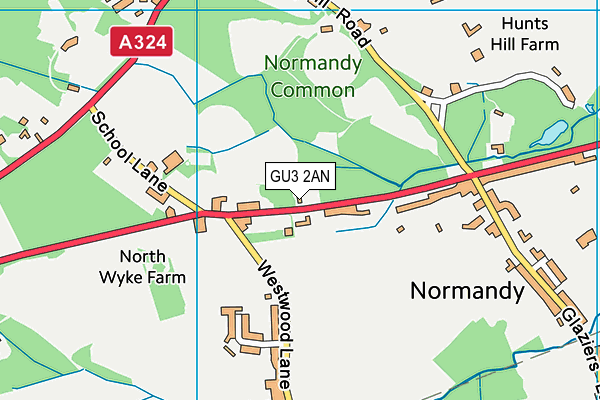 GU3 2AN map - OS VectorMap District (Ordnance Survey)