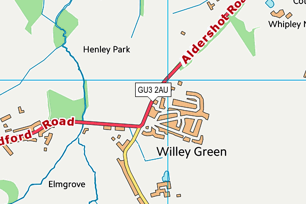 GU3 2AU map - OS VectorMap District (Ordnance Survey)