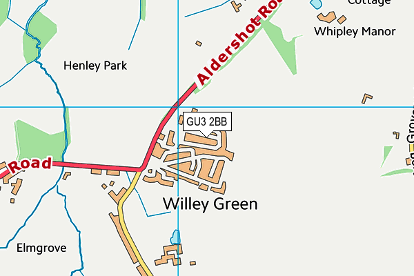 GU3 2BB map - OS VectorMap District (Ordnance Survey)