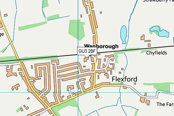 GU3 2BF map - OS VectorMap District (Ordnance Survey)