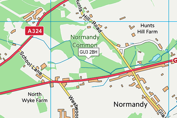 GU3 2BH map - OS VectorMap District (Ordnance Survey)