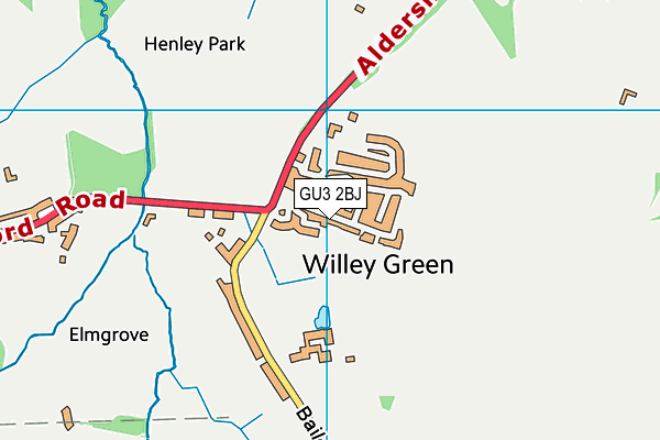 GU3 2BJ map - OS VectorMap District (Ordnance Survey)