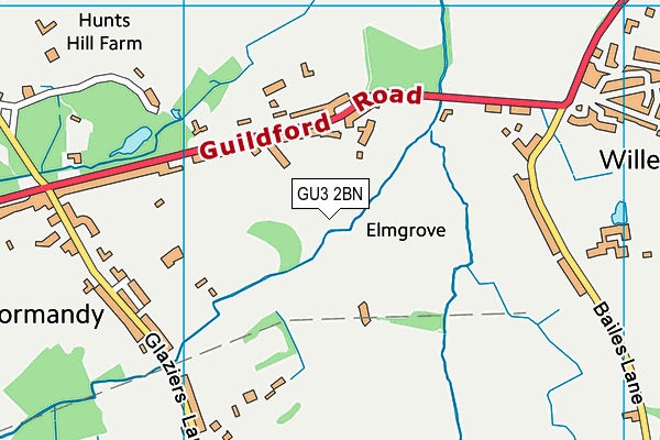 GU3 2BN map - OS VectorMap District (Ordnance Survey)