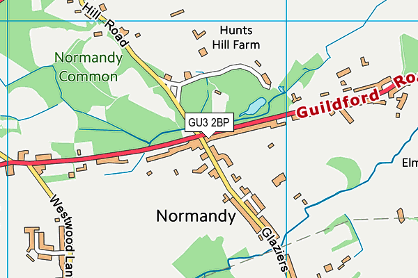 GU3 2BP map - OS VectorMap District (Ordnance Survey)