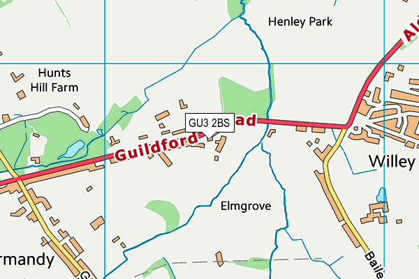 GU3 2BS map - OS VectorMap District (Ordnance Survey)